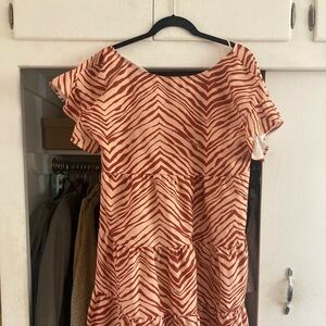tan zebra print baby doll dress